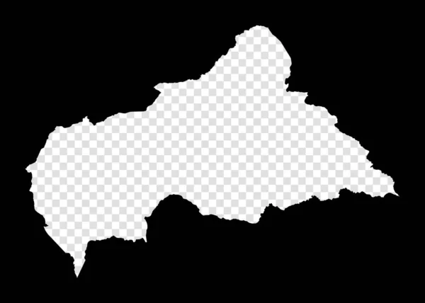 Трафаретная карта ЦАР Простая и минимальная прозрачная карта ЦАР Черный прямоугольник с разрезанной формой — стоковый вектор