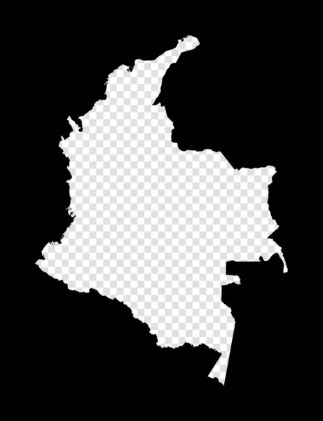 Vzorník mapy Kolumbie Jednoduchá a minimální průhledná mapa Kolumbie Černý obdélník s výstřižkem — Stockový vektor