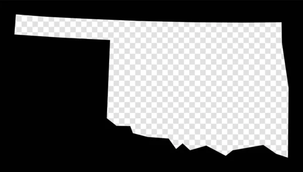 Карта Оклахомы и минимальная прозрачная карта черного прямоугольника Оклахомы с разрезом — стоковый вектор