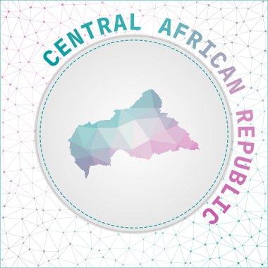 Vector polygonal CAR map. Map of the country with network mesh background. CAR illustration in technology, internet, network, telecommunication concept style . Classy vector illustration.