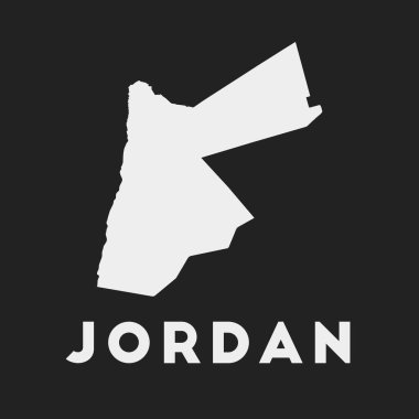 Jordan icon. Country map on dark background. Stylish Jordan map with country name. Vector illustration.