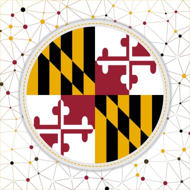 Flag of Maryland with network background. Maryland sign. Neat vector illustration.