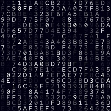 Tech background. White filled hexademical background. Small sized seamless pattern. Charming vector illustration.