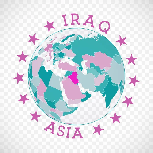 Republic Iraq Logo Badge Country Map Republic Iraq World Context — Archivo Imágenes Vectoriales