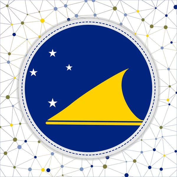 Flagge von Tokelau mit Netzwerkhintergrund Tokelau Zeichen Moderne Vektorillustration — Stockvektor