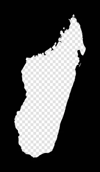 Stencil map of Madagascar Simple and minimal transparent map of Madagascar Black rectangle with — Stock Vector