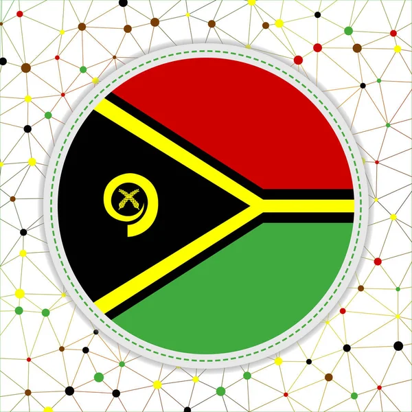 Flagge von Vanuatu mit Netzwerkhintergrund Vanuatu Zeichen Elegante Vektorillustration — Stockvektor