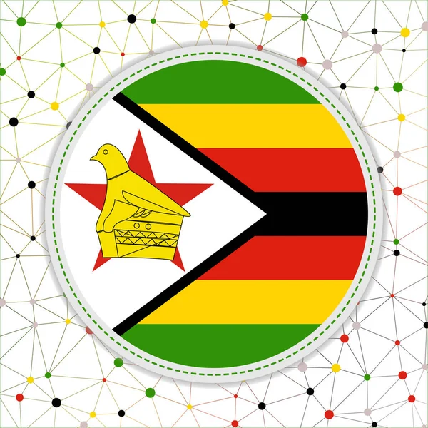 Flagge Simbabwes mit Netzwerkhintergrund Simbabwe Zeichen Stilvolle Vektorillustration — Stockvektor