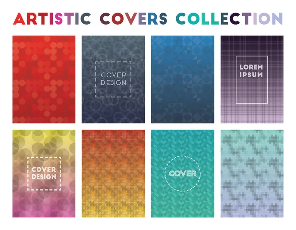 Artistic Covers Collection Podziwiane geometryczne wzory Piękne tło Ilustracja wektora — Wektor stockowy