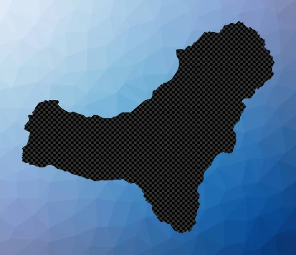 Mapa geometryczna El Hierro Szablon El Hierro w niskim stylu poli Wektor wysp schludnych — Wektor stockowy