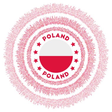 Polonya 'nın renkli vatan bayrağını simgeleyen parlak güneş ışığı, Polonya bayrağı ve Neat vektörü