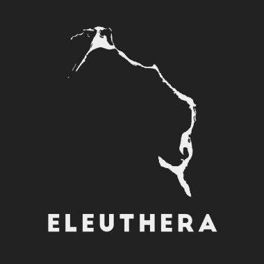 Koyu arkaplan üzerinde Eleuthera simgesi ada adı Vector olan Eleuthera haritası
