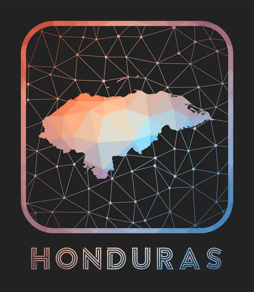 Honduras Térkép Tervezés Vektor Alacsony Poli Térkép Ország Honduras Ikon — Stock Vector