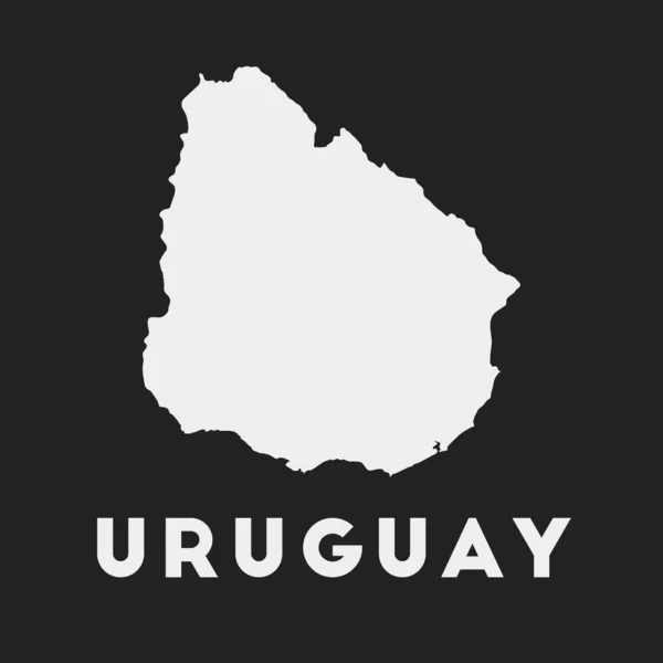 Uruguay icono Mapa de país sobre fondo oscuro Elegante Uruguay mapa con nombre de país Vector — Vector de stock
