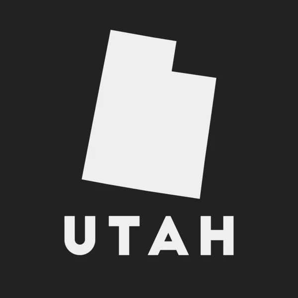 Utah εικονίδιο Us χάρτη της πολιτείας σε σκούρο φόντο Stylish Utah χάρτη μαζί μας κράτος όνομα Διάνυσμα — Διανυσματικό Αρχείο