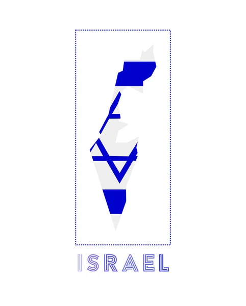 이스라엘 로고 국가 이름 과 플래그멋진 벡터 삽화가 있는 이스라엘의 지도 — 스톡 벡터