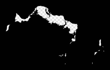 Stencil map of Turks and Caicos Islands. Simple and minimal transparent map of Turks and Caicos Islands. Black rectangle with cut shape of the island. Powerful vector illustration.
