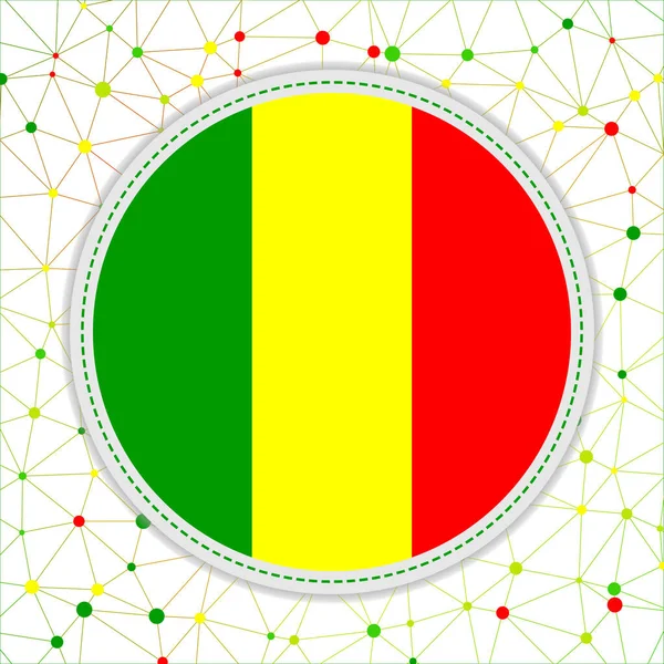 Bandeira do Mali com fundo de rede Assinatura do Mali Ilustração vetorial elegante —  Vetores de Stock