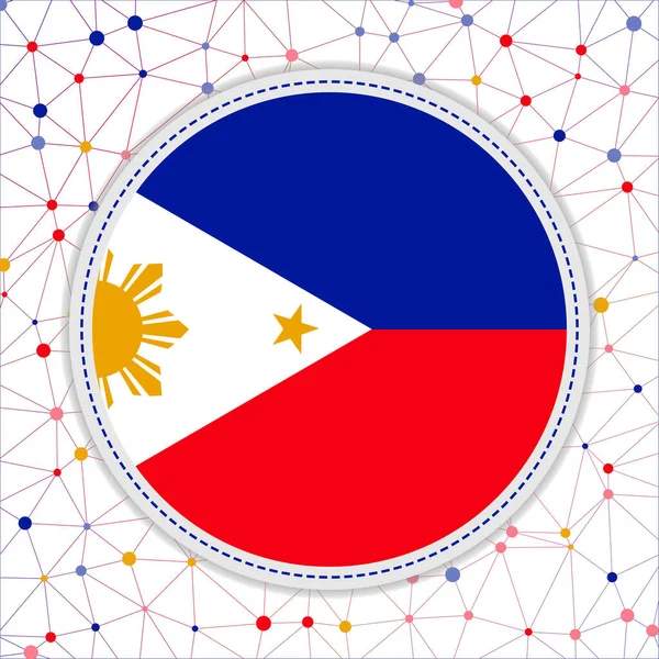 Bandera de Filipinas con fondo de red Filipinas signo Neat vector illustration — Vector de stock