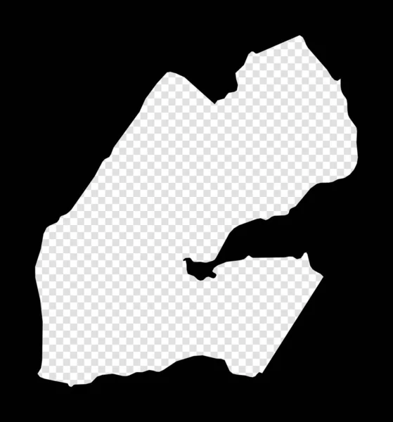 Sjabloon kaart van Djibouti Eenvoudige en minimale transparante kaart van Djibouti Zwarte rechthoek met cut — Stockvector