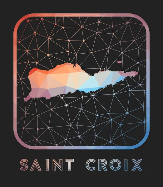 Sainte Croix carte design Vecteur low poly carte de l'île Sainte Croix icône dans un style géométrique Le — Image vectorielle