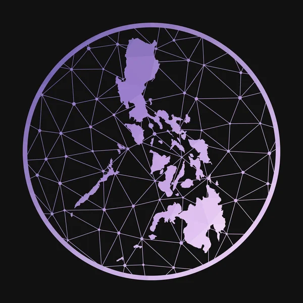 フィリピンのアイコン｜フィリピンのベクトル多角形地図幾何学的スタイルのアイコン — ストックベクタ