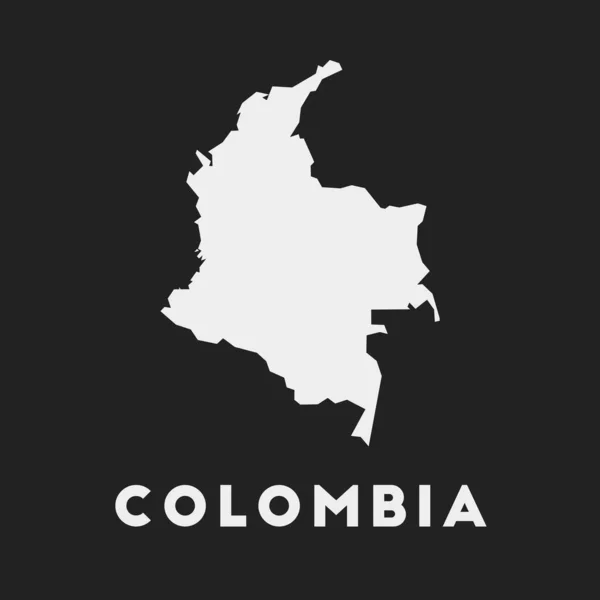 Icono de Colombia Mapa de país sobre fondo oscuro Elegante mapa de Colombia con nombre de país Vector — Vector de stock