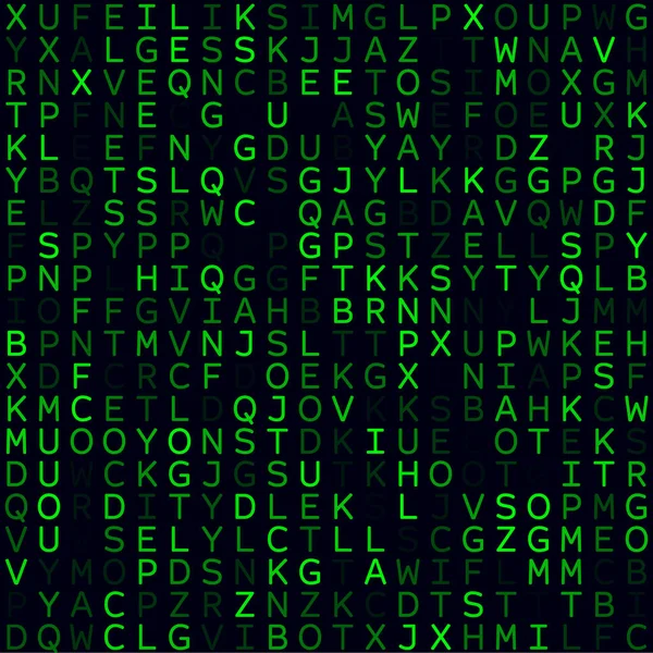 Абстрактный фон Матрица Зеленый заполненный алфавитный фон Небольшой размер бесшовный узор — стоковый вектор