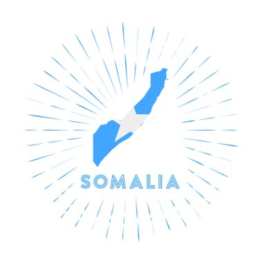 Somali güneş patlaması rozeti Somali haritası ile imzalandı.