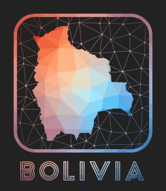 Bolivya haritası tasarımı Vector düşük poli haritası Bolivya ikonu geometrik tarzda Ülke