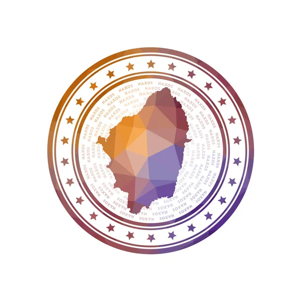 Flat Low Poly Stamp Naxos Polygonal Naxos Badge Trendy Vector — 스톡 벡터