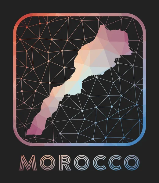 Marruecos mapa diseño Vector low poly mapa del país Marruecos icono en estilo geométrico El país — Vector de stock