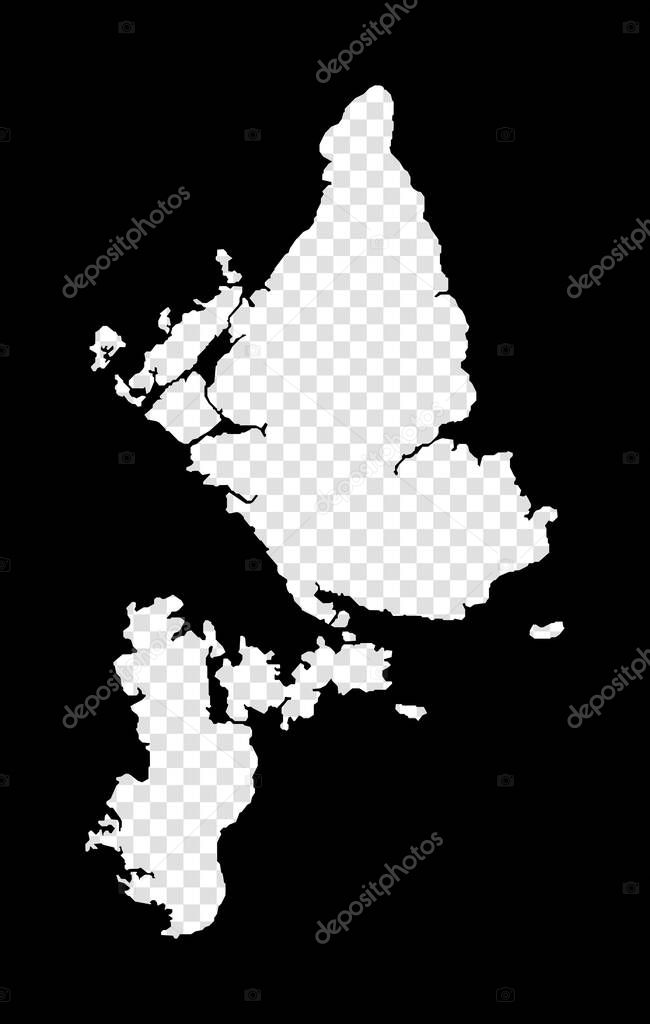 Stencil map of Siargao. Simple and minimal transparent map of Siargao. Black rectangle with cut shape of the island. Artistic vector illustration.