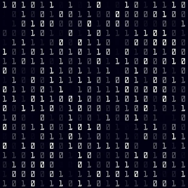 Tech-Muster Weiß gefüllte binäre nahtlose Muster Charmanter Hintergrund Cool Vektor Illustration — Stockvektor