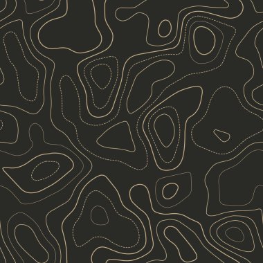 Amazing topography. Actual topography map. Seamless design. Alive tileable isolines pattern, vector illustration.