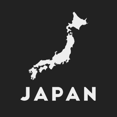 Japan icon. Country map on dark background. Stylish Japan map with country name. Vector illustration.