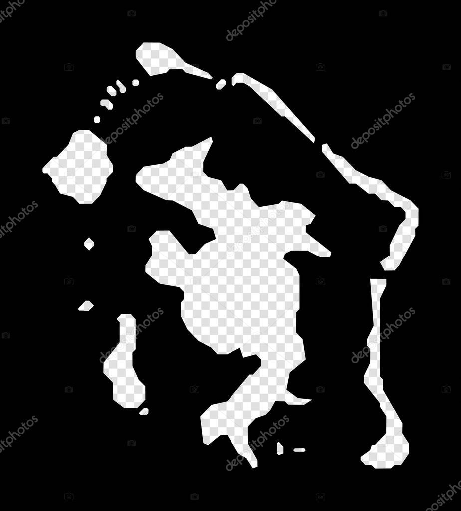 Stencil map of Bora Bora Simple and minimal transparent map of Bora Bora Black rectangle with cut