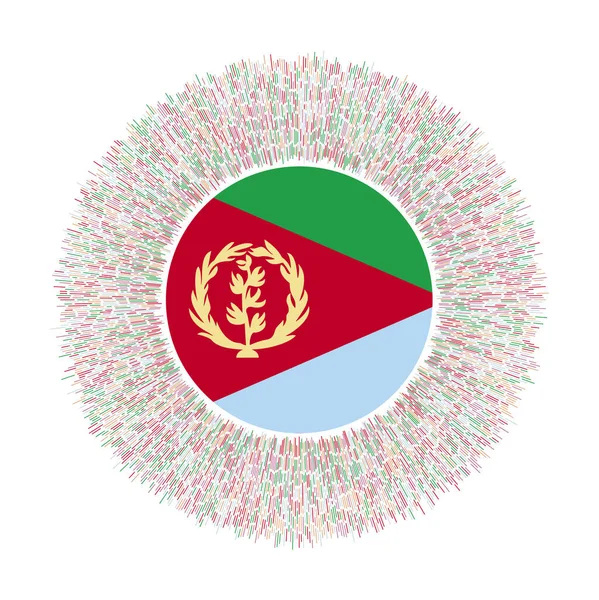 Bandeira da Eritreia com raios coloridos Sinal de país radiante Sunburst brilhante com bandeira da Eritreia Vibrante —  Vetores de Stock