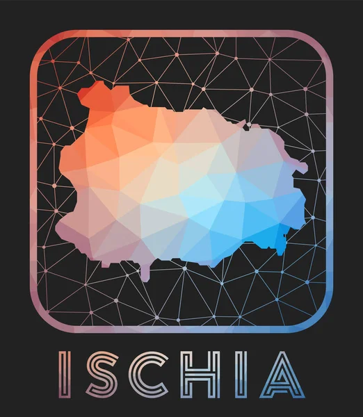 Ischia mapa design Vector baixo poli mapa da ilha Ícone de Ischia em estilo geométrico A ilha — Vetor de Stock