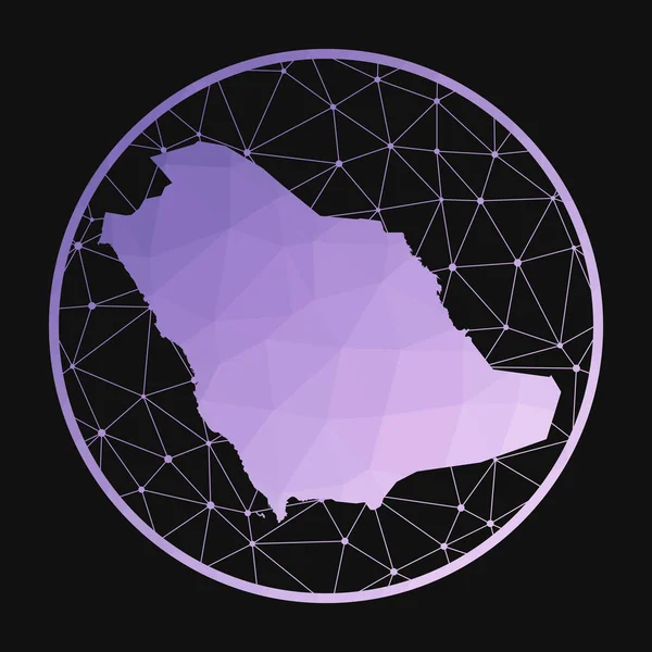 Arabia Saudita icono Vector mapa poligonal del país Arabia Saudita icono en estilo geométrico El — Vector de stock