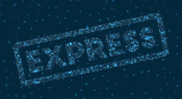 Express word in digital style Glowing geometric express badge Authentic vector illustration - Stok Vektor