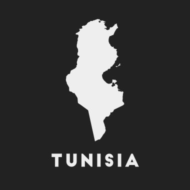 Karanlık arkaplan üzerindeki Tunus simgesi Ülke Haritası Ülke adı Vektör olan Tunus Stili