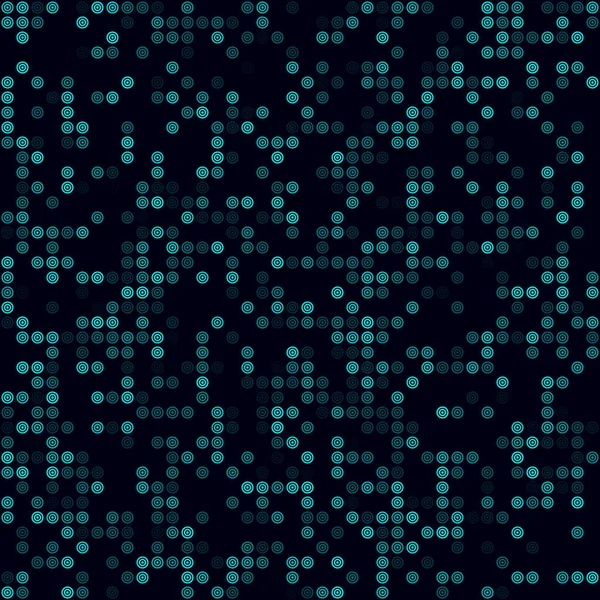 Technische achtergrond Sparse patroon van meerdere ringen Cyaan gekleurde naadloze achtergrond Creatieve vector — Stockvector