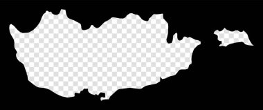 Stencil map of Cyprus. Simple and minimal transparent map of Cyprus. Black rectangle with cut shape of the country. Amazing vector illustration.
