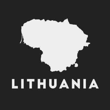 Lithuania icon. Country map on dark background. Stylish Lithuania map with country name. Vector illustration.
