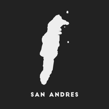 San Andres icon. Island map on dark background. Stylish San Andres map with island name. Vector illustration.
