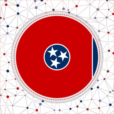 Flag of Tennessee with network background. Tennessee sign. Neat vector illustration.