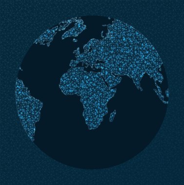 Dünya haritası bağlantısı Chamberlin Afrika Projeksiyonu Dünya Ağ Bağlantıları Harita Vektörü