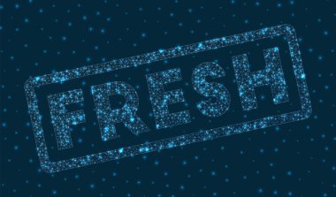 Dijital stilde yeni kelime Parlayan geometrik Taze Rozet Vibrant çizimi