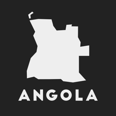 Koyu arkaplan üzerindeki Angola simgesi Ülke haritası Ülke adı Vektör olan Angola stili